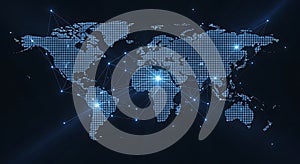 Global Digital Network Map Concept