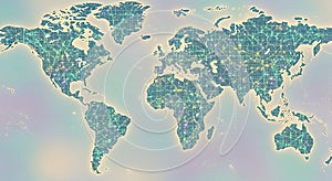 Global Digital Network Map Showcasing Interconnected Technology Infrastructure