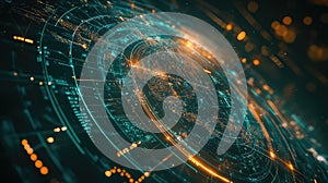 Global digital network visualizing big data connection technology