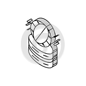 global digital processing isometric icon vector illustration