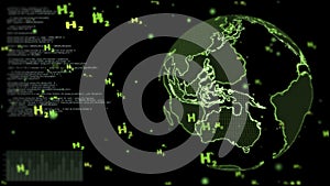 global digital and south east asia with bubbles green H2 text on black background