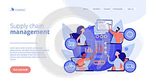 Supply chain management concept landing page