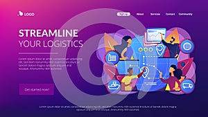 Supply chain management concept landing page