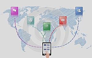 Global E-Commerce Concept Illustration