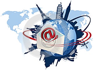 Global e-mail concept.