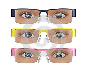 Global Earth Eyes Glasses Illustration