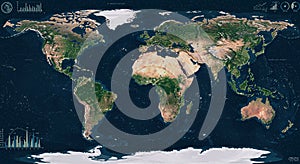 Global Earth Map at Night with Illuminated Cities and Data Visualization