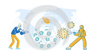 Global Economic Crisis Due to Worldwide Pandemic. Trade Markets and Finance Decrease