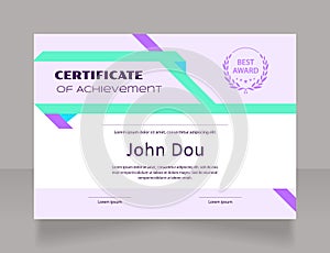 Global economics certificate design template