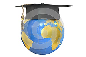 Global education concept, 3D rendering