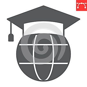 Global education glyph icon
