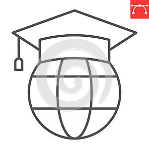 Global education line icon