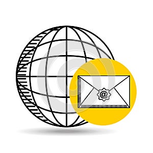 Global email concept world message