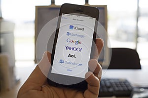 Global email services on smartphone screen