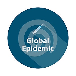 global epidemic badge on white