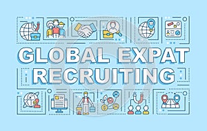 Global expat recruiting word concepts banner