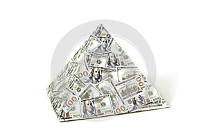 global financial pyramid based on the dominance of the dollar. World management concept. conspiracy theory