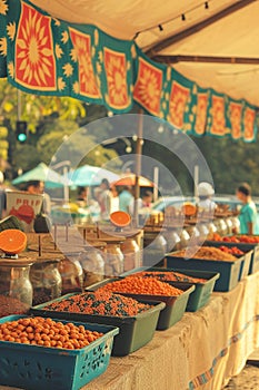 Global food festival, cultural performances amidst food stalls, diverse tastes and traditions photo