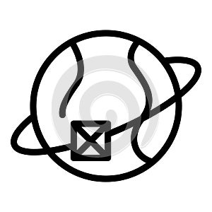 Global freight traffic icon outline vector. Van service