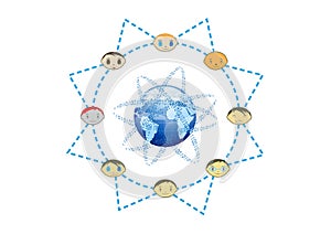 Global Friends Network Concept Illustration