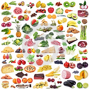 Global gastronomy collage in white background photo