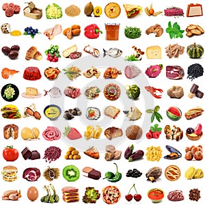 Global gastronomy collage in white background photo