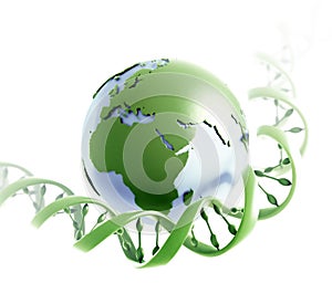 Global genetics research - 3D illustration