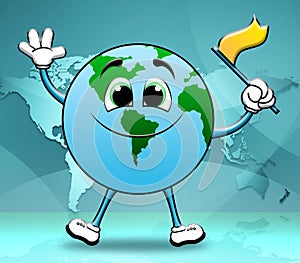 Global Globe Showing World Globalization 3d Illustration