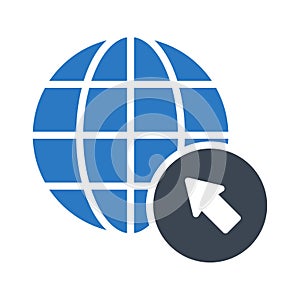 Global glyph flat icon