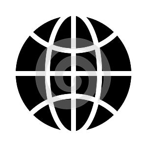 Global glyph flat vector icon