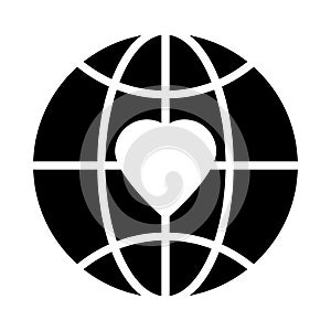 Global glyph flat vector  icon