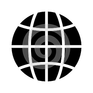 Global glyph flat vector icon