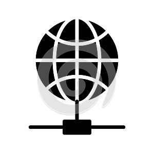 Global glyph flat vector icon