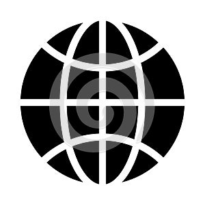 Global glyph flat vector icon