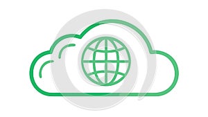 Global Green Cloud: Eco-Friendly Data Solutions, vector design Generative AI