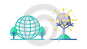 Global Grid Sphere Technology Icon, vector design Generative AI