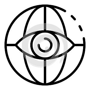 Global hacker monitoring icon, outline style