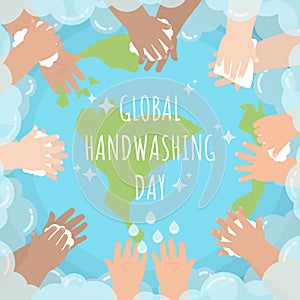 Global handwashing day with bubble