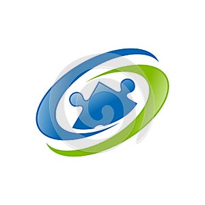 Global Human Resource Blue Green Symbol Logo Design