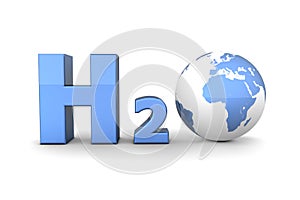 Global Hydrogen Oxide H2O - Shiny Blue