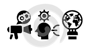 Global Intelligence Network Interconnected Thought Icon, vector design Generative AI