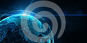 Global International Connectivity Background. 3D illustration