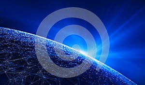 Global International Connectivity Background. 3D illustration