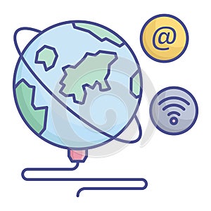 Global internet Fill Vector icon which can easily modify or edit