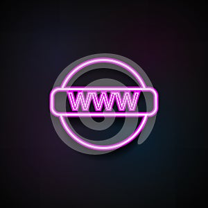 global internet icon. Element of Minimalistic icons for mobile concept and web apps. Neon global internet icon can be used for we