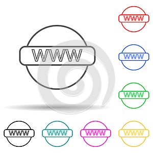 global internet multi color style icon. Simple thin line, outline vector of web icons for ui and ux, website or mobile application