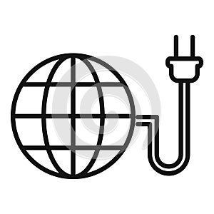 Global internet provider icon outline vector. Storage online cloud