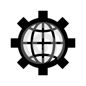 Global, internet, settings black icon