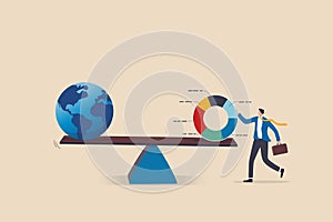 Global investment asset allocation, rebalance portfolio for international stocks, bond or real estate, wealth management concept,