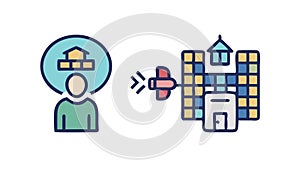 Global Learning Exchange, Educational Network Icon, vector design Generative AI